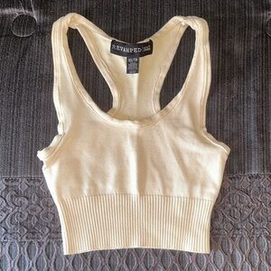 Revamped Beige Ribbed Tank Top